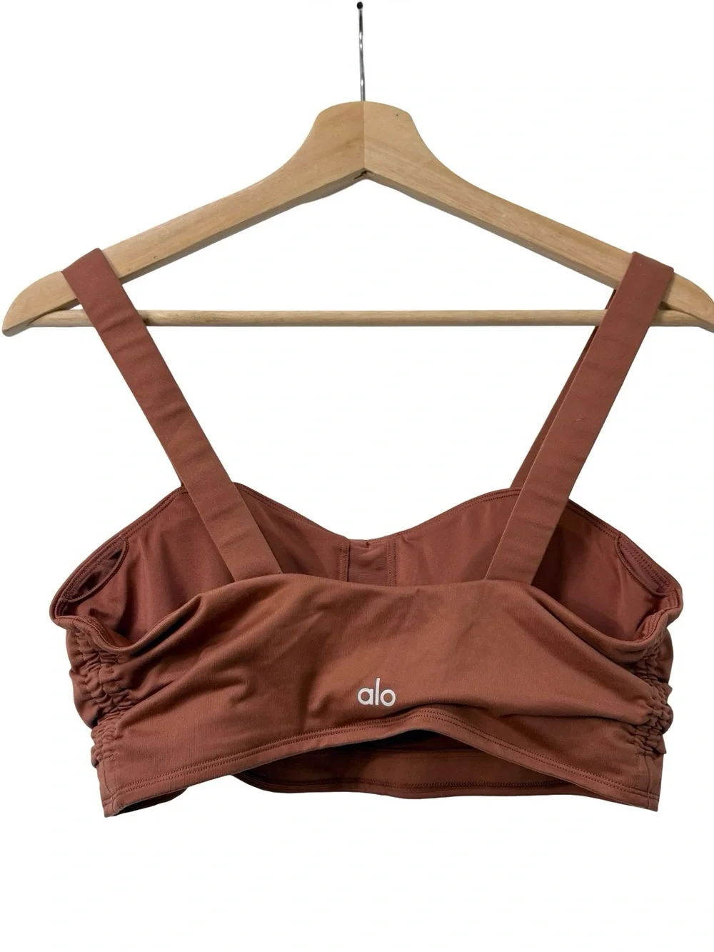 Alo Yoga Airbrush Cinch Bra rust color Size Large